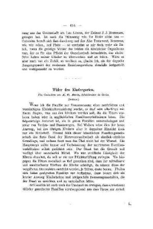 Wider den Kindergarten : (Schluss)
