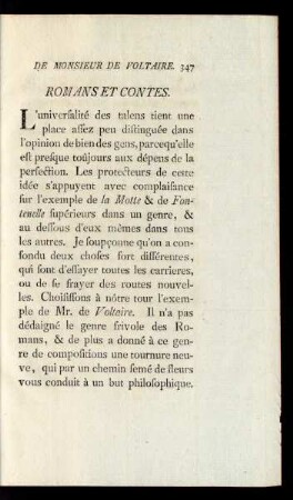 Romans Et Contes.