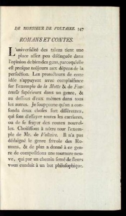 Romans Et Contes.