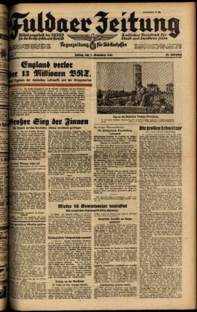 Ausgabe vom Freitag, den 05. September 1941.