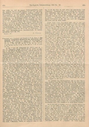 473-475 [Rezension] Fischer, Albert, Das deutsche evangelische Kirchenlied des siebzehnten Jahrhunderts. Nach dessen Tode vollendet u. hrsg. v. W. Tümpel. 1. - 6. Band