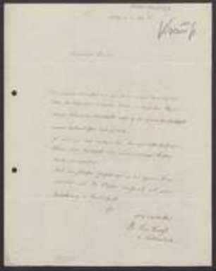 Brief von Ferdinand von Krauß an August Emanuel Fürnrohr