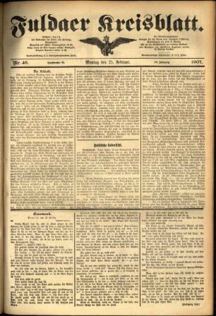 Ausgabe vom Montag, den 25. Februar 1907.