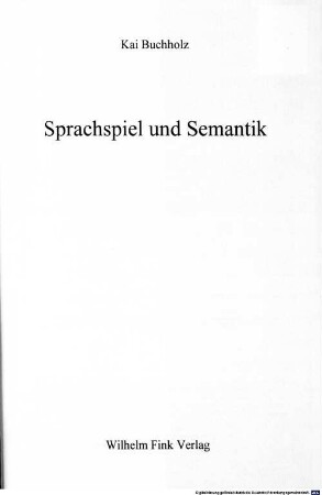 Sprachspiel und Semantik