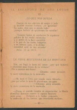 III - Lo que nos queda
