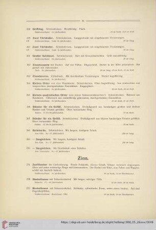 Zinn (Nr. 271-282)