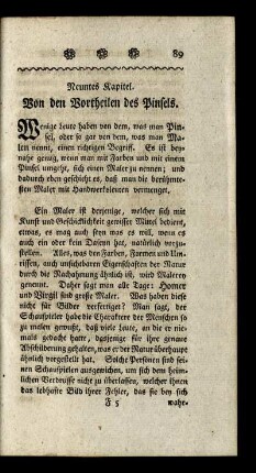 Neuntes Kapitel. Von den Vortheilen des Pinsels.