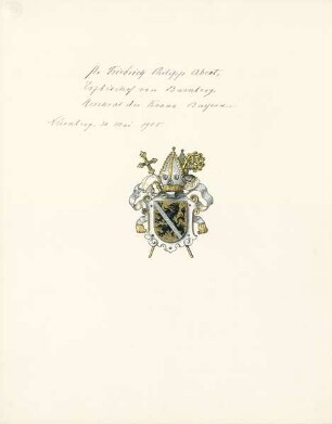 Dr. Friedrich Philipp Abert, Erzbischof von Bamberg, Reichsrat der Krone Bayern