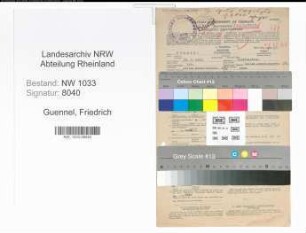 Entnazifizierung Friedrich Guennel , geb. 25.02.1912 (Melker)