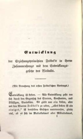 Zum Verständnisse Friedrich Fröbel's, 2