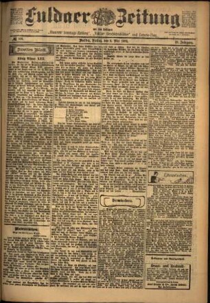 Zweite Ausgabe vom Freitag, den 09. Mai 1902.