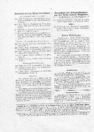 Verzeichnis der Kriegsteilnehmer aus der Reihe der Mitglieder