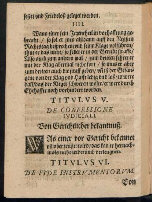 Titulus V. De Confessione Iudiciali.