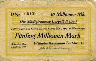 Gutschein - 50 Mill. Mark