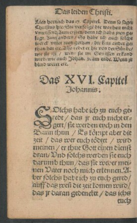 Das XVI. Capitel Johannis.