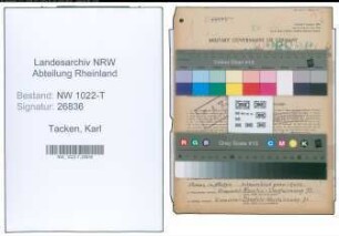 Entnazifizierung Karl Tacken , geb. 14.02.1882 (Gastwirt)