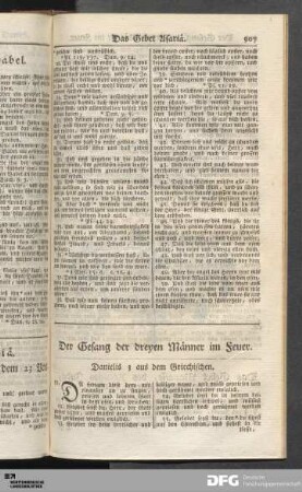 Der Gesang der dreyen Männer im Feuer.