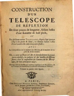 Construction d'un Telescope de Réflexion