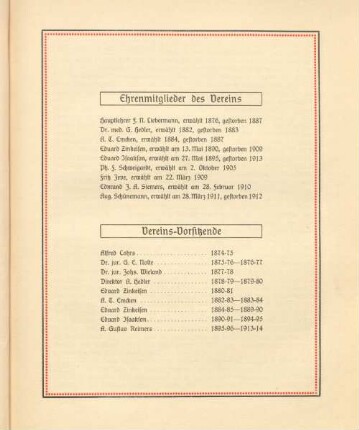 Vereins-Vorsitzende