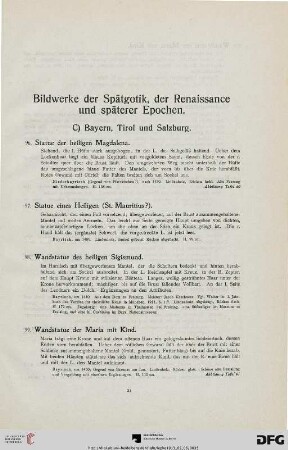 Bildwerke der Spätgotik, der Renaissance und späterer Epochen (Nr. 96-192)