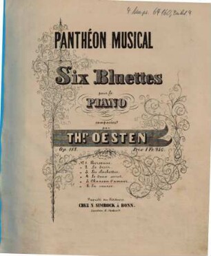 Panthéon musical : six bluettes pour le piano ; op. 118. 5, Chanson d'amour