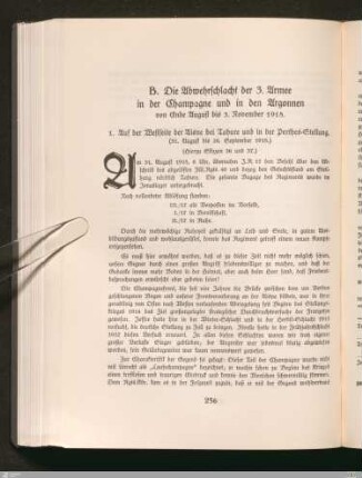 B. Die Abwehrschlacht der 3. Armee in der Champagne und in den Argonnen