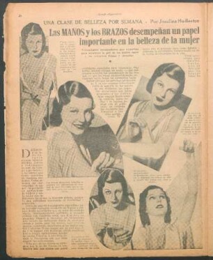 Las manos y los brazos desempeñan un papel importante en la belleza de la mujer : Una clase de belleza por semana