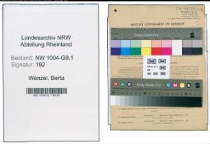 Entnazifizierung Berta Wenzel , geb. 02.10.1902 (Prokuristin)