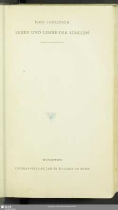 Leben und Lehre der Starzen