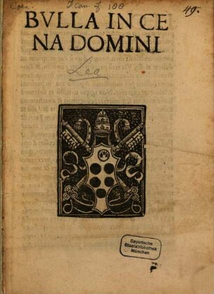 Bulla in coena Domini : (Rom. 1512)