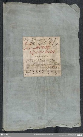 O quam laeta in horto amoeno - Mus.2477-E-35 : S, orch, bc - F; HanH 97; MülH 175/8