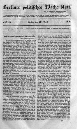No 16, 21. April 1838