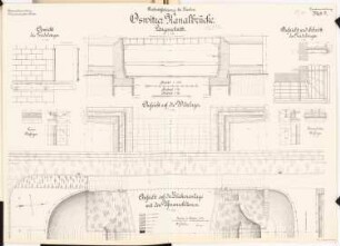 Großschiffahrtsweg, Breslau Oswitzer Kanalbrücke: Schnitte, Aufsichten, Details 1:100, 1:25, 1:10