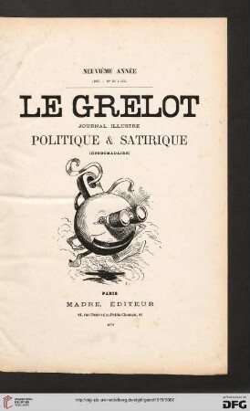 9: Le Grelot: journal illustré, politique et satirique