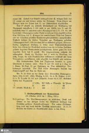 7. Stellungskämpfe vor Armentières : (29. Oktober 1914 bis 7. März 1915)