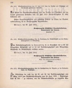 Nr. 135: Ministerialverordnung vom 27. Juli 1915 über den Verkehr mit Ölfrüchten und den daraus gewonnenen Produkten