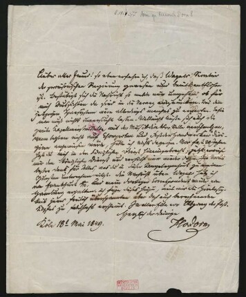 Brief an Carl Gottlieb Reißiger : 18.05.1849