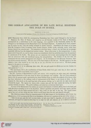 The german apocalypse of his late Royal Highness The Duke of Sussex