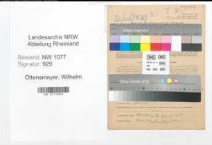 Entnazifizierung Wilhelm Ottensmeyer , geb. 12.10.1900 (Polizist)