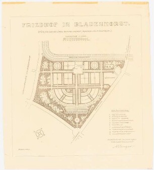 Friedhof, Bladenhorst: Lageplan Gesamtanlage 1:1000