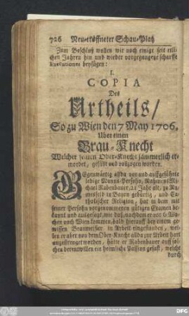[XII. Anhang einiger seith etlichen Jahren hin und wieder vorgegangenen scharffen Executionen]