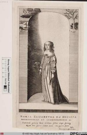 Bildnis Maria Elisabeth, Herzogin zu Sachsen-Coburg, geb. Prinzessin von Braunschweig-Wolfenbüttel