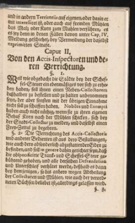 Caput II. Von den Accis-Inspectoren und deren Verrichtung.