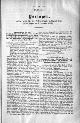 Vorlagen welche nicht für die Oeffentlichkeit bestimmt sind., 09. Dezember 1903