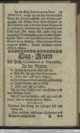 Tag-Zeiten der Heil: Catharinae Senensis