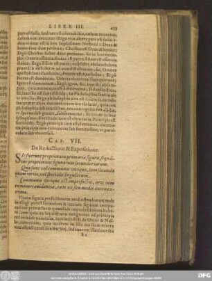 Cap. VII. De Reductione & Expositione.