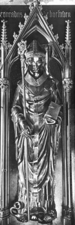 Köln, Grabmal Konrad von Hochstaden, Liegefigur aus Bronzegest. 1261