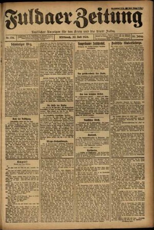 Ausgabe vom Mittwoch, den 30. Juli 1924.