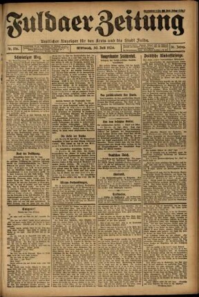 Ausgabe vom Mittwoch, den 30. Juli 1924.