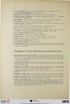Skulpturen in Holz, Elfenbein, verschiedenem Stein (Nr. 765-837)
